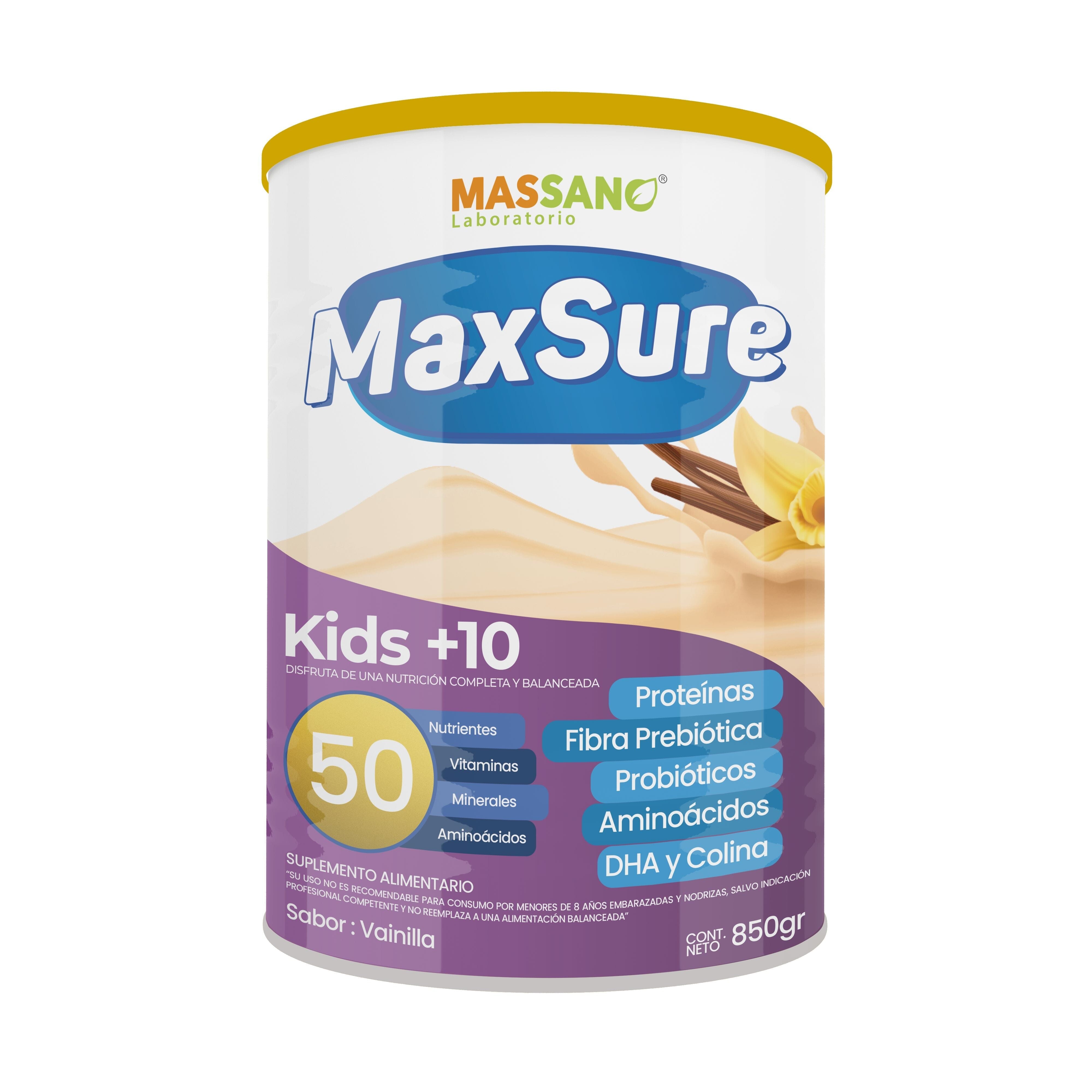 MAXSURE KIDS +10 Vainilla 850G Farmex-Pluxee-Persistente